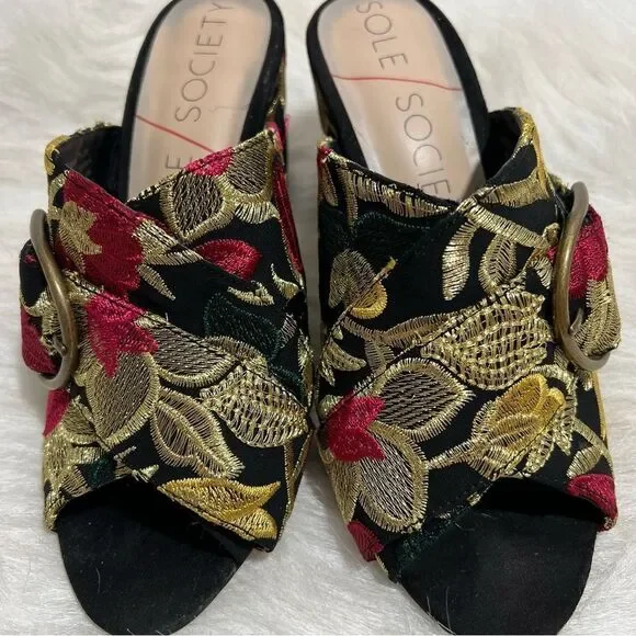 Sole Society Embroidered Bold Floral Design Mule -- 7 - Picture 5 of 10